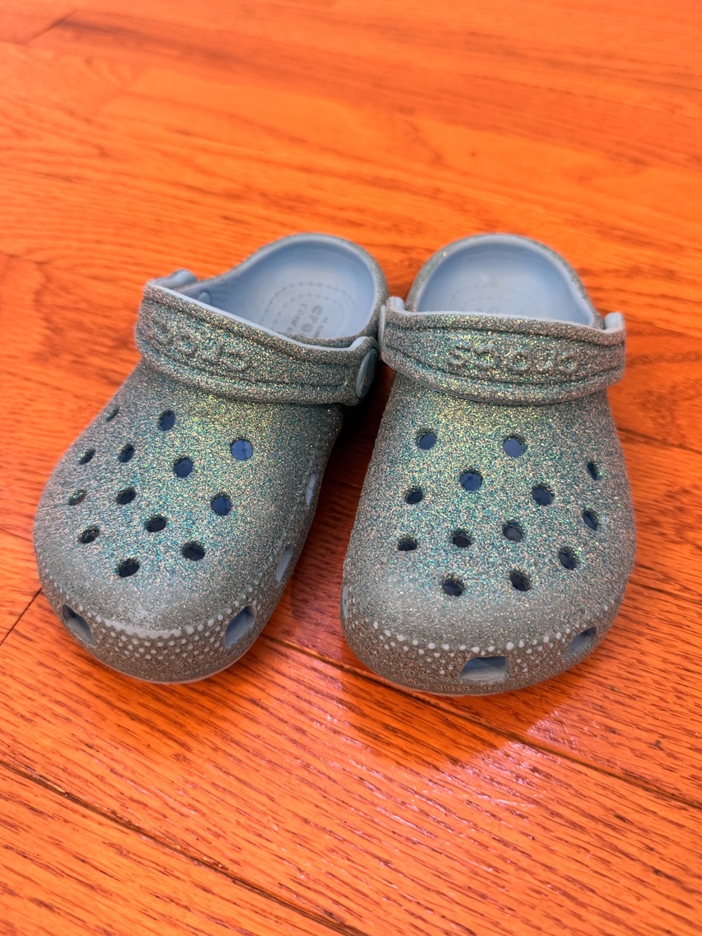 Kids Glitter Crocs- Blue